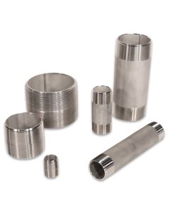 NPT 304 Stainless Steel Schedule 40 Pipe Nipples | Select Size