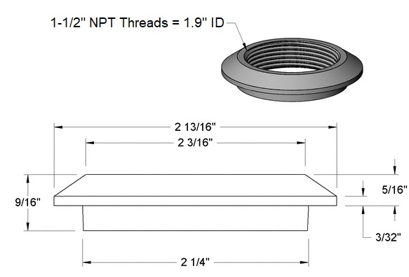 1-1/2" Steel Spud Specs