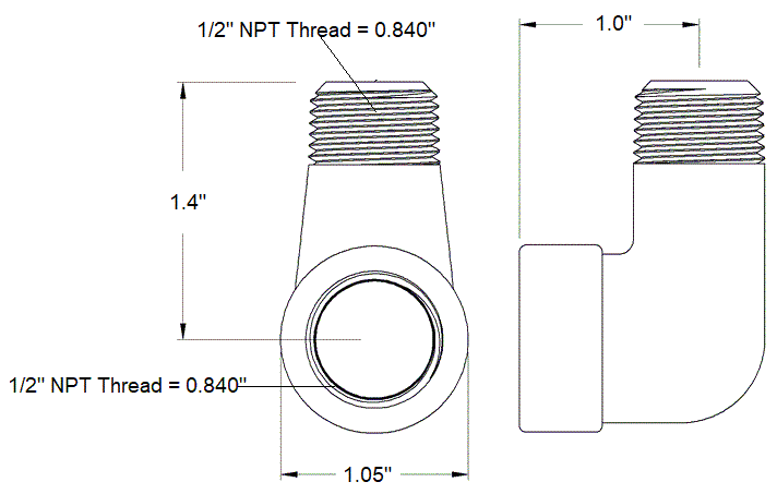 Mnpt X Fnpt Stainless Steel Street Elbow Fitting Coyote