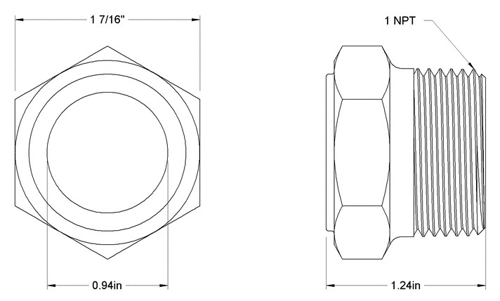 1" NPT Sight Plug Specs