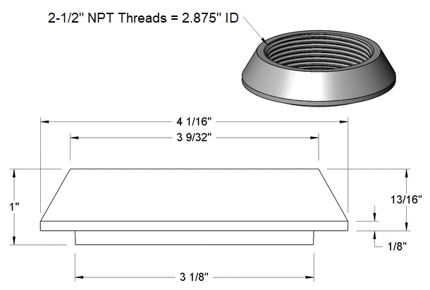 2-1/2" Steel Spud Specs