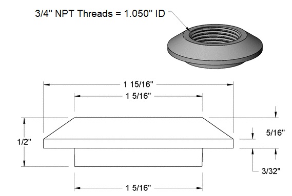 3/4" Steel Spud Specs