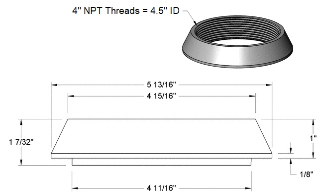 4" Weld Spud Specs